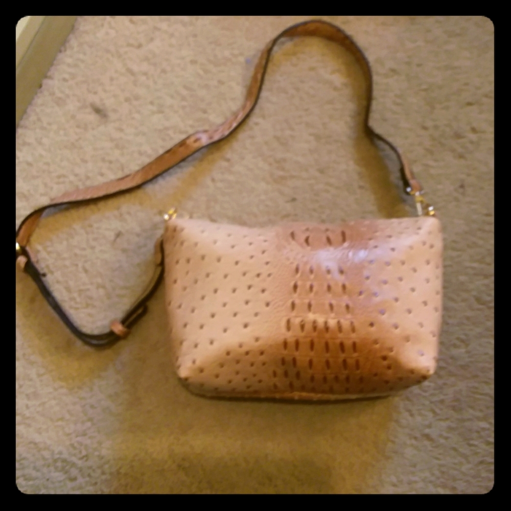 BN ostrich-textured vegan leather crossbody bag